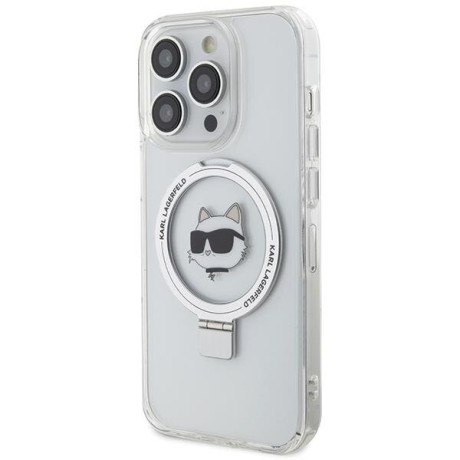 Оригінальний чохол Karl Lagerfeld Ring Stand Karl Choupette MagSafe для iPhone 15 Pro Max - transperent(KLHMP15XHMRSCHH)