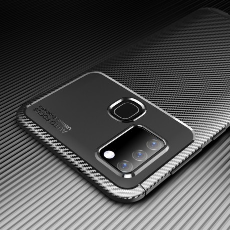 Чехол Carbon Fiber Texture на Samsung Galaxy A21S - коричневый