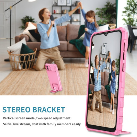 Протиударний чохол Stereoscopic Holder Sliding для Samsung Galaxy A04 4G - рожевий