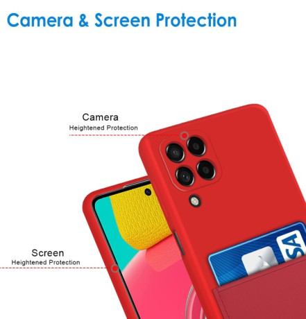Протиударний чохол Liquid Silicone Skin with Card Slot для Samsung Galaxy M53 5G - помаранчевий