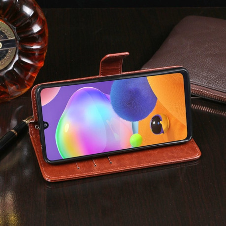 Чехол-книжка idewei Crazy Horse Texture  на Samsung Galaxy Galaxy A31 - коричневый