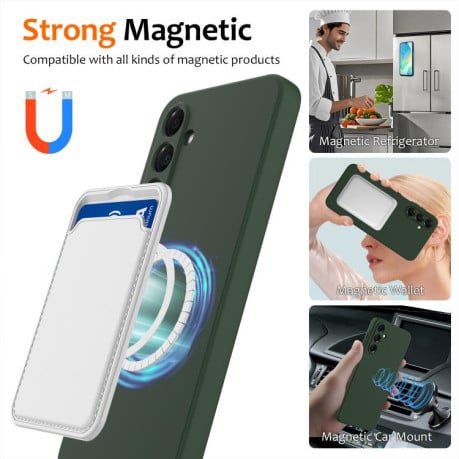 Силиконовый чехол Shockproof Silicone с Magsafe на Samsung Galaxy A17 5G - зеленый