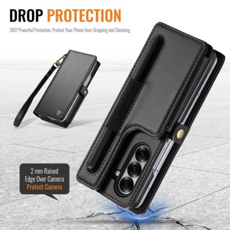 Чехол-книжка CaseMe C22 Card Slots Holder RFID Anti-theft для Samsung Galaxy Fold 7 - черный
