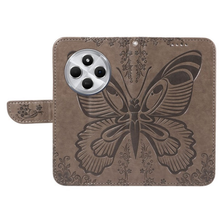 Чохол-книжка Swallowtail Butterfly Embossed Leather для Xiaomi Redmi 14C 4G/Poco C75/Redmi A4 5G - сірий
