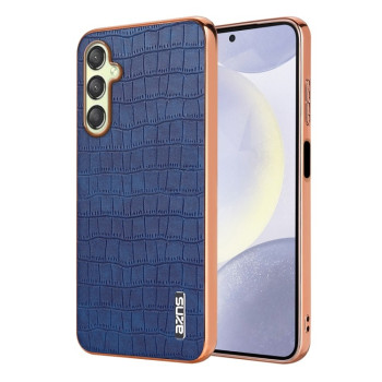 Чохол AZNS металізована рамка Electroplated Frame фактура &quot;крокодил&quot; на Samsung Galaxy A16 5G - синій