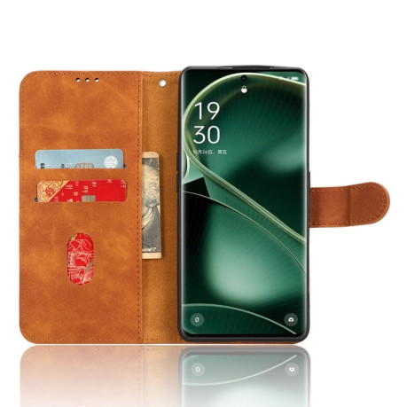 Чохол-книжка Skin Feel Magnetic для OPPO Find X6 Pro - коричневий