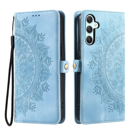 Чехол-книжка Totem Embossed Magnetic Leather для Samsung Galaxy S24 FE 5G - синий