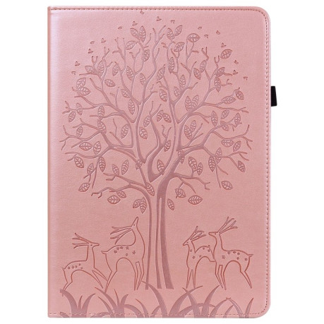 Чехол-книжка Tree Deer Embossed Leather для Xiaomi Redmi Pad SE - розовый