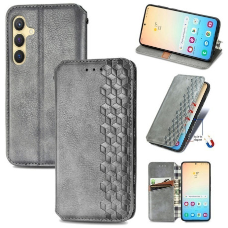 Чохол-книжка Cubic Grid для Samsung Galaxy S25+ 5G - сірий