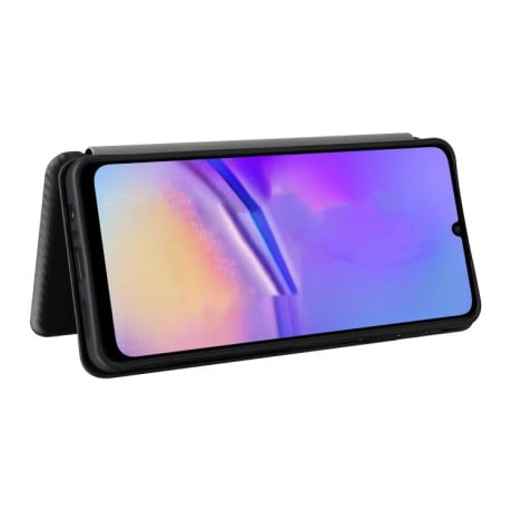 Чохол-книжка Carbon Fiber Texture на Samsung Galaxy A07 4G - чорний