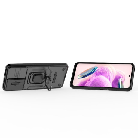 Противоударный чехол Sliding Camshield для Xiaomi Redmi Note 12S 4G Global - черный