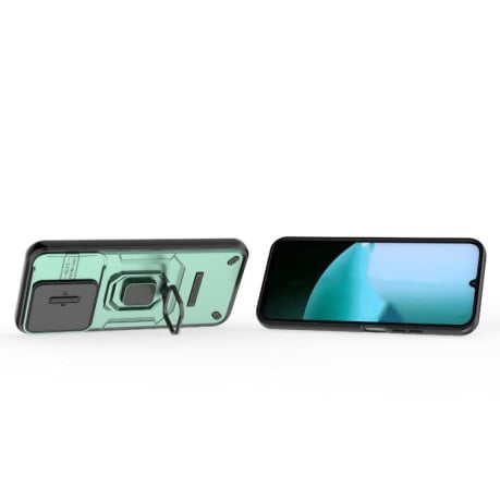 Противоударный чехол Sliding Camshield на Xiaomi Redmi 15C 5G / 4G EU 173mm - зеленый