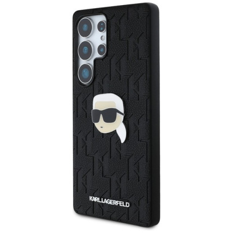 Оригінальний чохол Karl Lagerfeld Leather Monogram Pin Logo Karl Head для Samsung Galaxy S25 Ultra - Black