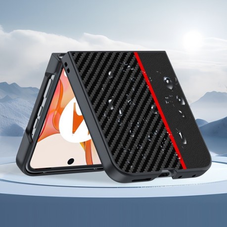 Противоударный чехол Carbon Fiber Texture Printing для Motorola Razr 50 5G - черный