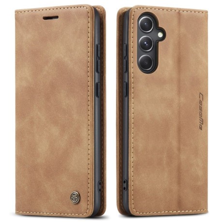 Кожаный чехол CaseMe-013 Multifunctional на Samsung Galaxy S23 FE - коричневый