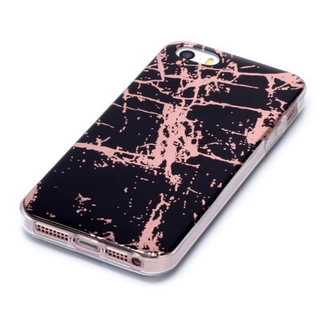 Противоударный чехол Plating Marble для iPhone 5 / 5s / SE - черный