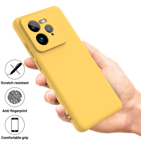Силиконовый чехол Solid Color Liquid Silicone на Realme GT 7 Pro - желтый