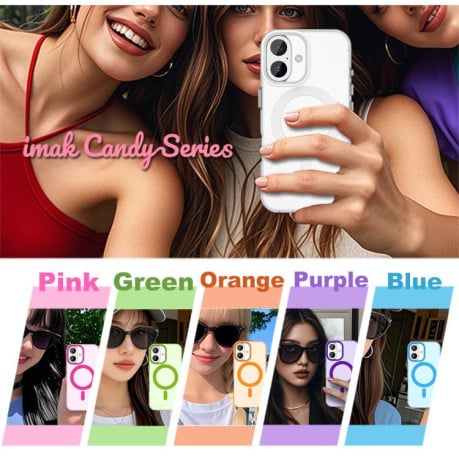 Чехол IMAK Candy Series с MagSafe на iPhone 17 - оранжевый