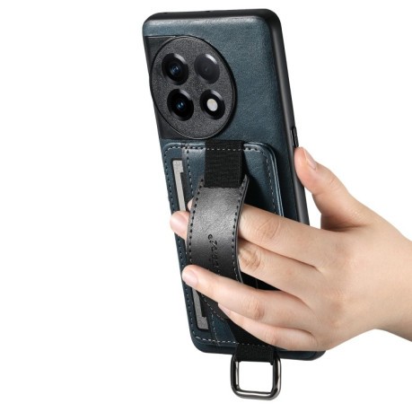 Протиударний чохол Suteni H13 Card Wallet для OnePlus 11 - синій