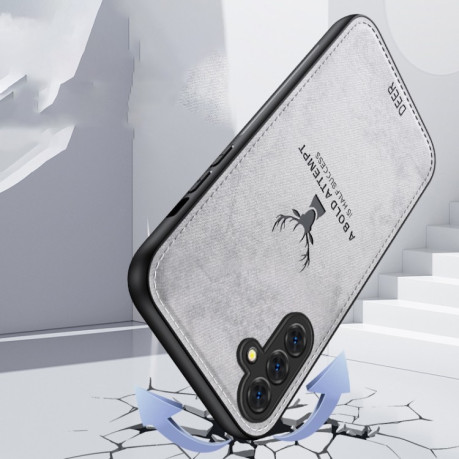 Ультратонкий чехол Deer Head Cloth Skin для Samsung Galaxy S24 FE 5G - белый