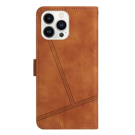 Чехол-книжка Stitching Skin Feel для iPhone 16 Pro Max - коричневый