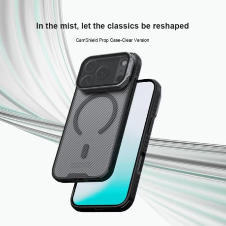 Чохол NILLKIN CamShield Prop Transparent Mirror Cover MagSafe Magnetic Translucent на iPhone 17 Pro - чорний