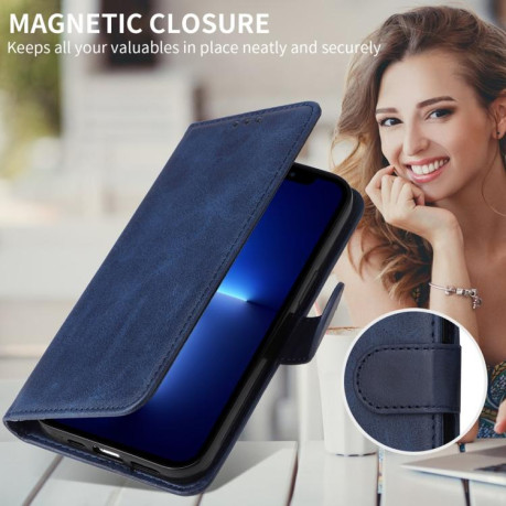 Чехол-книжка Classic Calf Texture Flip Leather для OPPO Reno13 Global - синий
