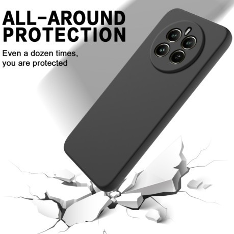 Силиконовый чехол Solid Color Liquid Silicone на Realme 12+ 5G/12 4G/13 4G - черный
