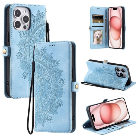Чохол-книжка Totem Embossed Magnetic Leather для iPhone 16 Pro Max - синій