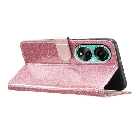 Чехол-книжка Glittery Powder на OPPO A78 4G - розовое золото