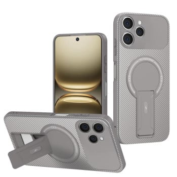 Противоударный чехол Carbon Fiber Texture (MagSafe) на Tecno Spark 40 4G — серый