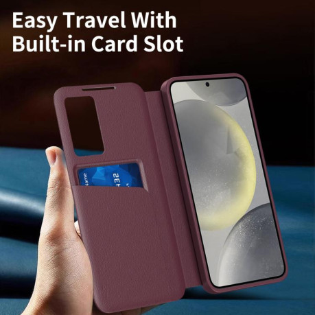 Чохол-книжка Smart View Window Leather  для Samsung Galaxy S25+ 5G - червоний