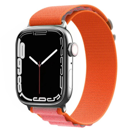 Ремешок Nylon Loop для Apple Watch 10 46mm/Ultra 49mm / Series 8/7 45mm / 44mm / 42mm - оранжево-розовый
