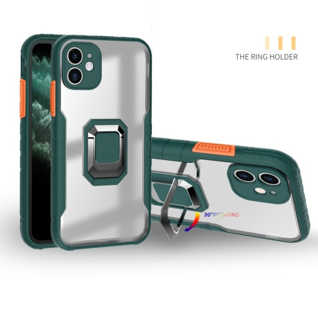 Противоударный чехол Magnetic with Ring Holder для iPhone 11- зеленый