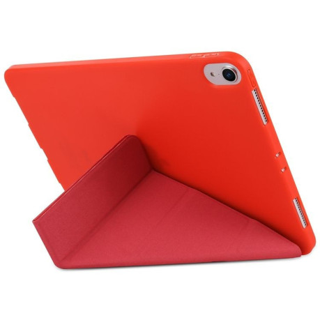 Чохол-книжка Solid Color Trid-fold + Deformation Viewing Stand на iPad Pro 11/2018/Air 10.9 2020- червоний