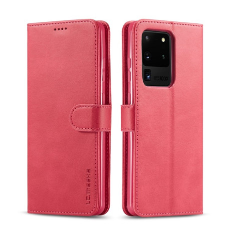 Чехол книжка LC.IMEEKE Calf Texture на Samsung Galaxy S20 Ultra - красный