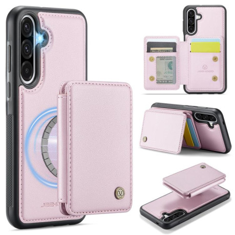 Чехол JEEHOOD J05 Business Magnetic Style RFID Leather для Samsung Galaxy A36 - розовый