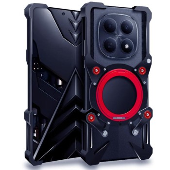 Чехол Rotating Bracket Hollow Metal with Lanyard с поворотным держателем для Xiaomi Poco M8 5G — чёрный