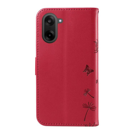 Чохол-книжка з тисненням Dandelion та магнітним хлястиком на OnePlus Nord CE5 5G Global - червоний