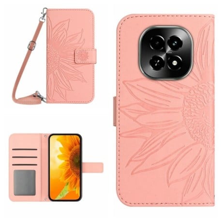 Чехол-книжка Skin Feel Sun Flower для Realme C63 5G - розовый