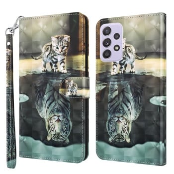 Чехол-книжка 3D Painting для Samsung Galaxy A04S / A13 / A13 5G - Cat Tiger