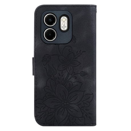 Чохол-книжка Lily Embossed Leather для Infinix Hot 50i / Smart 9 - чорний