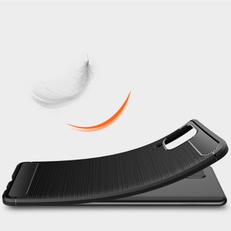 Чехол Brushed Texture Carbon Fiber на Samsung Galaxy A12 - красный