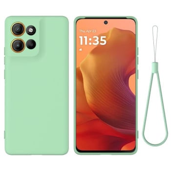 Силиконовый чехол Solid Color Liquid Silicone на Motorola Moto G86 5G - зеленый