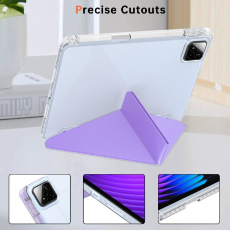 Чехол-книжка Clear Acrylic Demation Leather для Xiaomi Pad 7 / 7 Pro - фиолетовый