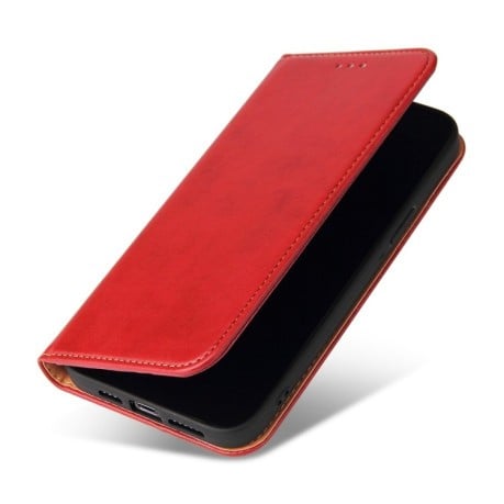 Кожаный чехол-книжка Fierre Shann Genuine leather на iPhone 14 Pro - красный