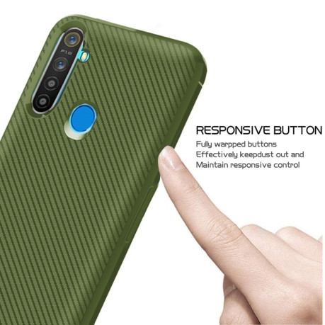 Протиударний чохол Carbon Fiber Texture Protective Case на Realme C3/Realme 5/6i/5i - зелений