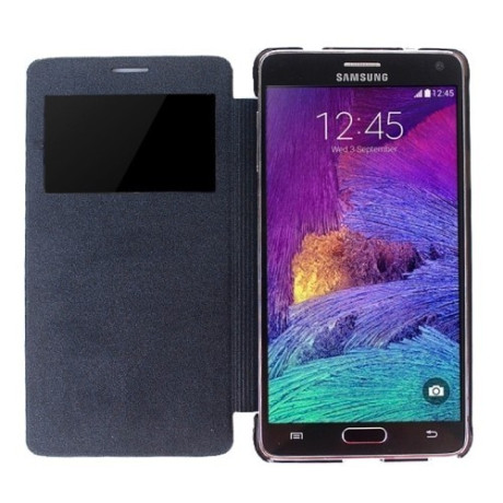 Шкіряний Чохол Книга Call Display ID Black для Samsung Galaxy Note 4