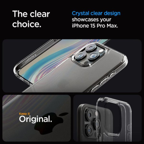 Оригінальний чохол Spigen Ultra Hybrid для iPhone 15 PRO-Frost Clear