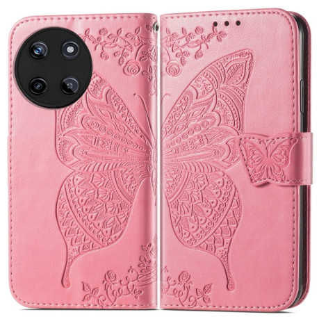 Чехол-книжка Butterfly Love Flower Embossed для Realme 11 4G Global - розовый